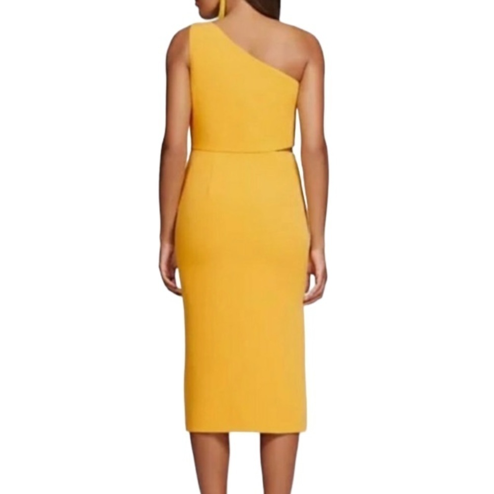 Gabrielle Union NYC Gold Yellow Sheath Midi Dress Size 4 - Picture 6 of 14